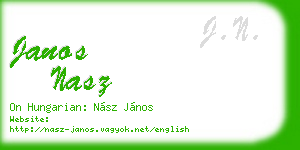 janos nasz business card
